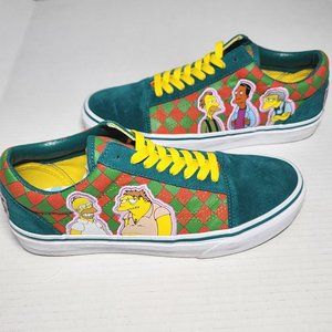 Vans x The Simpsons Moes Tavern Mens 7 Old Skool Skate Sneaker Shoes Checkered